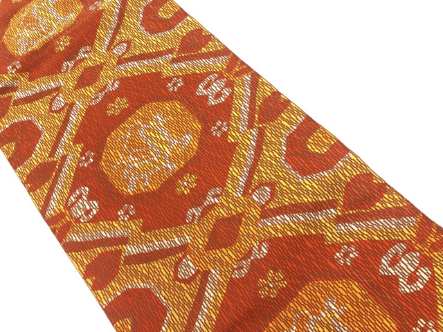 JAPANESE KIMONO / VINTAGE NAGOYA OBI / WOVEN DEER